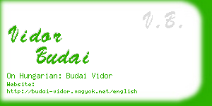 vidor budai business card